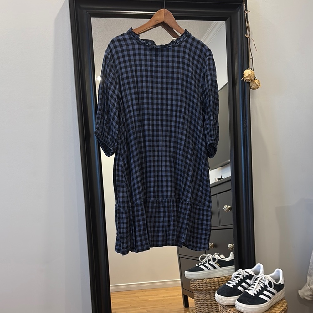 H&M Blue Checkered dress